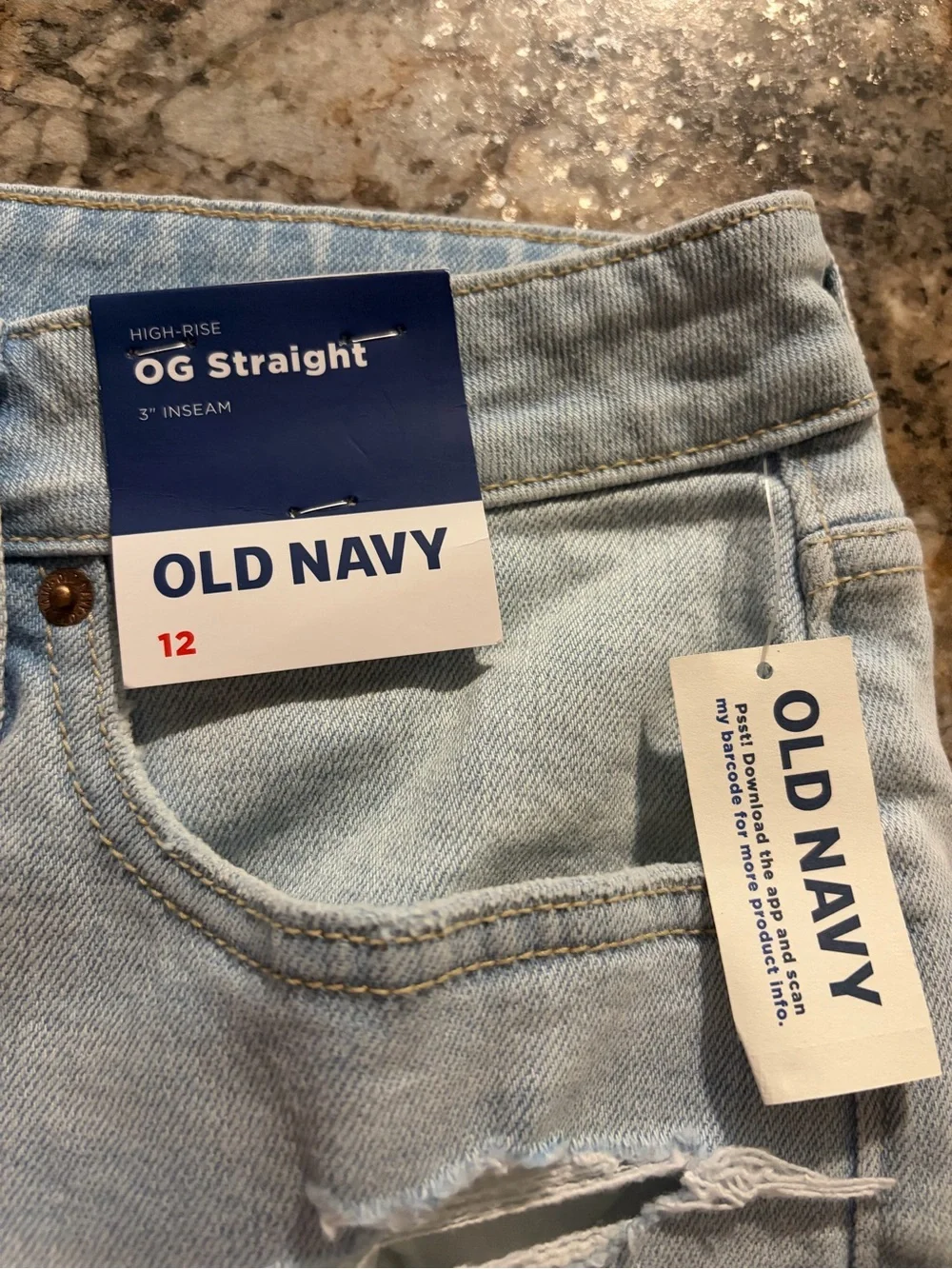 Old Navy Faded Light Blue Denim Cutoff Shorts